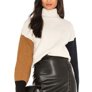 Frame Color Blocked Turtleneck Sweater